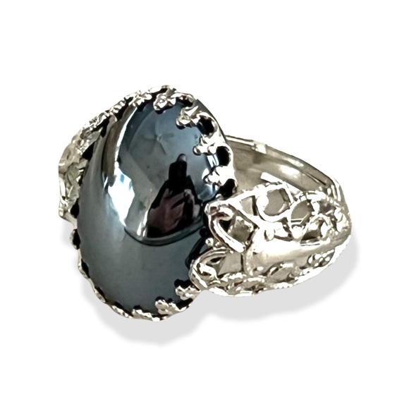 VINTAGE 1950s Faux gemstone & silver Ring JUDY LEE Label NEVER WORN Adjustable - Picture 7 of 16